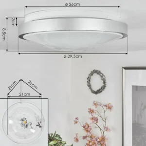 hofstein Plafonnier Subles LED Argenté, Blanc, 1 lumière, Détecteur de mouvement* Lampes Modernes