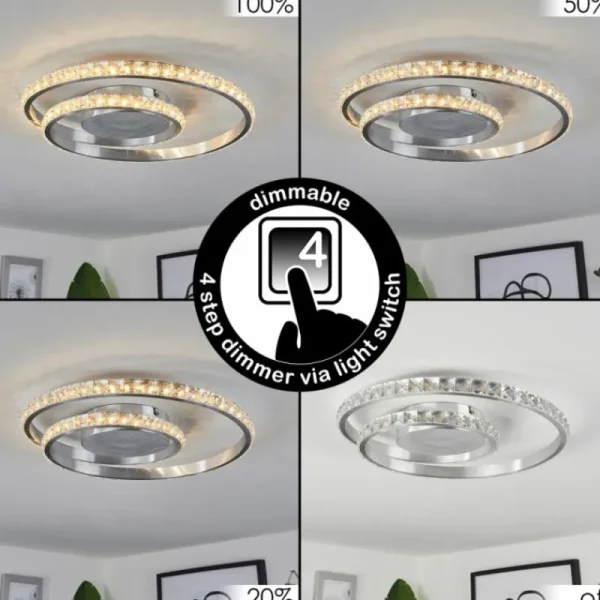 hofstein Plafonnier Tanganheira LED Aluminium, 1 lumière* Lampes Modernes