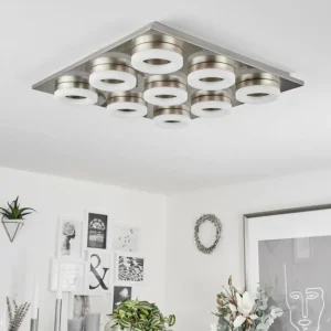 hofstein Plafonnier Thiernu LED Nickel mat, 1 lumière* Lampes Modernes