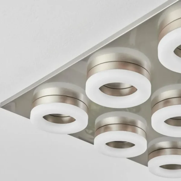 hofstein Plafonnier Thiernu LED Nickel mat, 1 lumière* Lampes Modernes