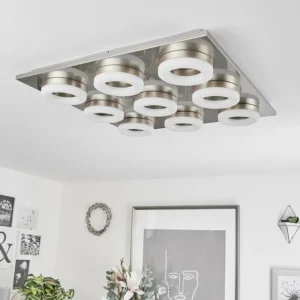 hofstein Plafonnier Thiernu LED Nickel mat, 1 lumière* Lampes Modernes