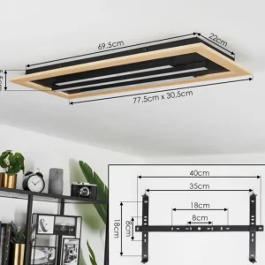 hofstein Plafonnier Tojeirinha LED Écru, Noir, 2 lumières* Lampes Modernes