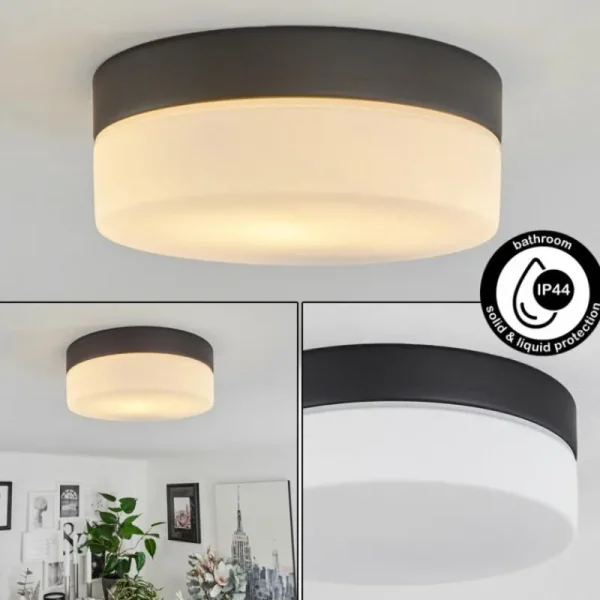 hofstein Plafonnier Valpedre Noir, 1 lumière* Lampes En Verre