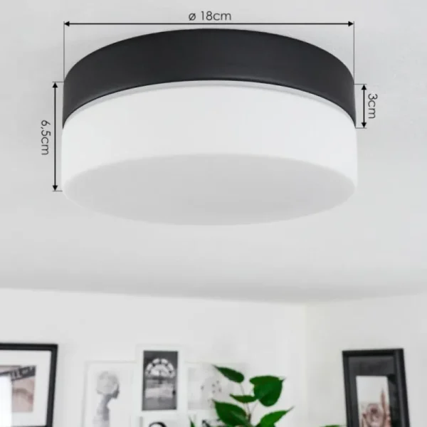 hofstein Plafonnier Valpedre Noir, 1 lumière* Lampes En Verre