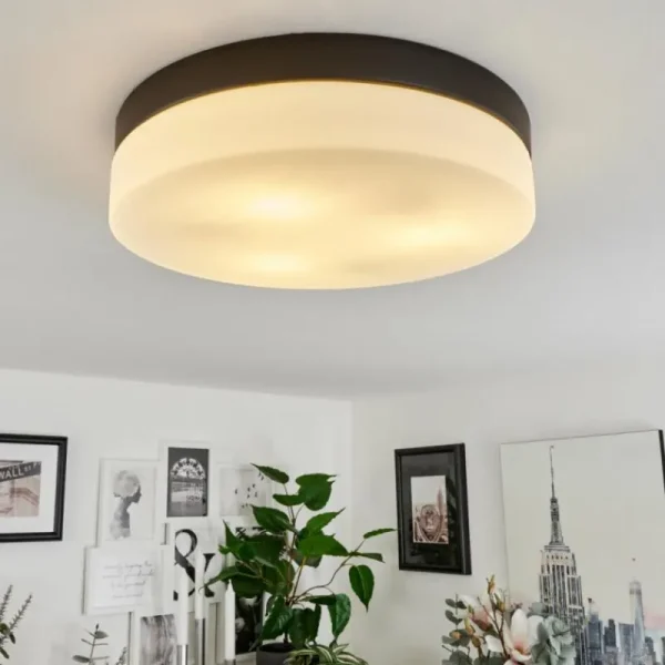 hofstein Plafonnier Valpedre Noir, 3 lumières* Lampes En Verre