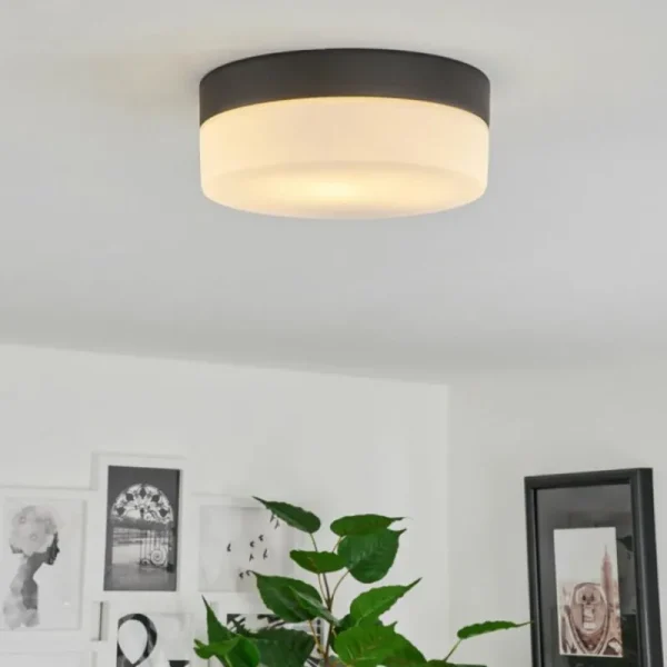 hofstein Plafonnier Valpedre Noir, 1 lumière* Lampes En Verre