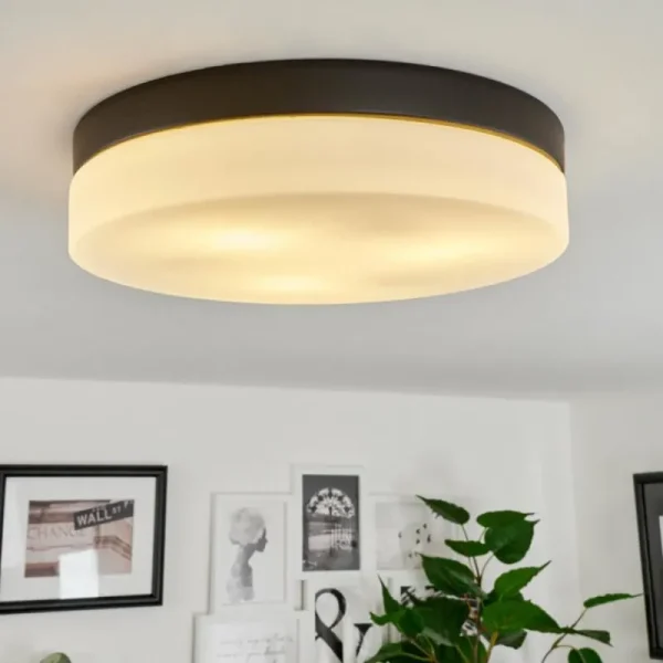 hofstein Plafonnier Valpedre Noir, 3 lumières* Lampes En Verre