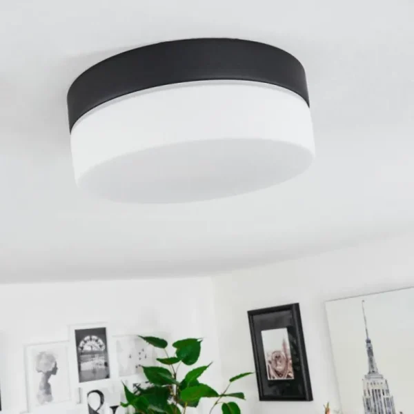 hofstein Plafonnier Valpedre Noir, 1 lumière* Lampes En Verre