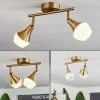 hofstein Plafonnier Venizy Vieux laiton, 2 lumières* Lampes En Verre