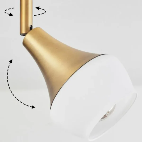 hofstein Plafonnier Venizy Vieux laiton, 2 lumières* Lampes En Verre