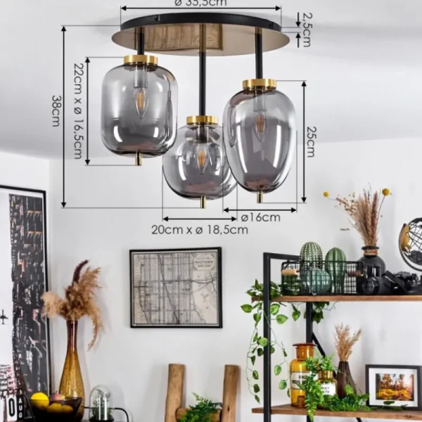 hofstein Plafonnier Verbania Laiton, 3 lumières* Lampes Modernes