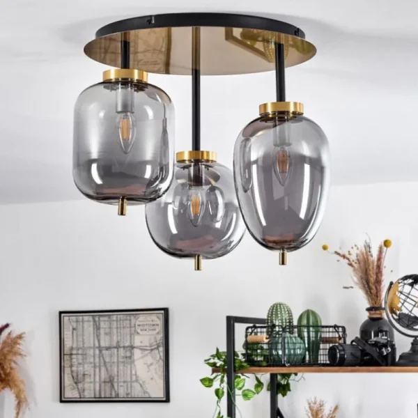 hofstein Plafonnier Verbania Laiton, 3 lumières* Lampes Modernes