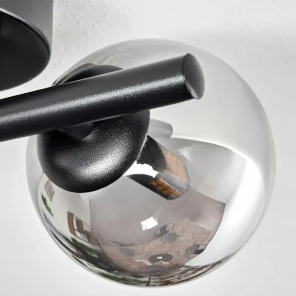 hofstein Plafonnier - Verre 10 cm, 12 cm Chehalis Noir, 2 lumières* Lampes Modernes