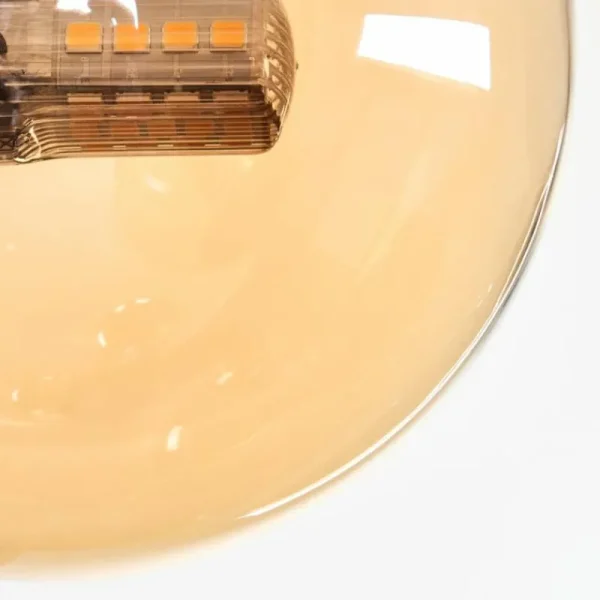 hofstein Plafonnier - Verre 10 cm, 12 cm, 15 cm Chehalis Ambre, Clair, 8 lumières* Lampes En Verre