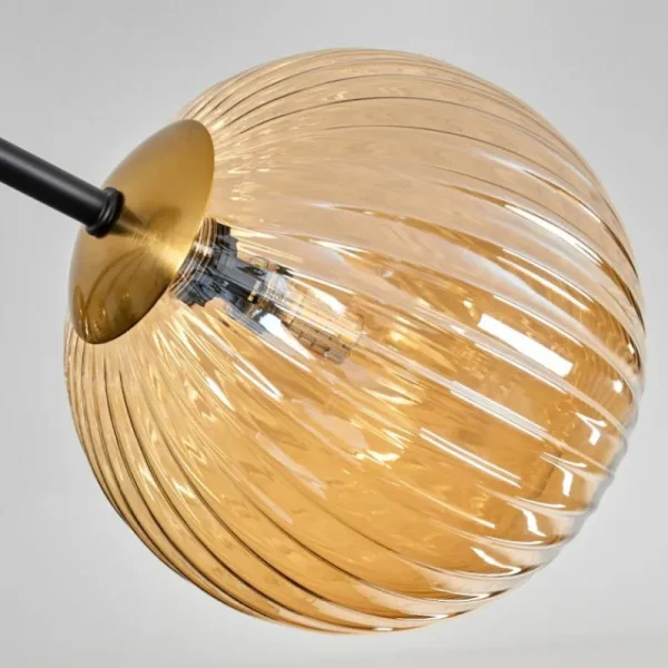 hofstein Plafonnier - Verre 12 cm, 15 cm Chehalis Or, Noir, 8 lumières* Lampes En Verre