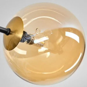 hofstein Plafonnier - Verre 12 cm, 15 cm Chehalis Or, Noir, 8 lumières* Lampes En Verre