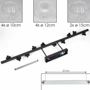 hofstein Plafonnier - Verre 10 cm, 12 cm, 15 cm Chehalis Clair, 10 lumières* Lampes Modernes