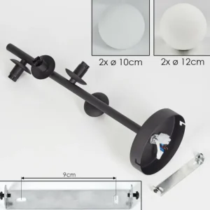 hofstein Plafonnier - Verre 10 cm, 12 cm Chehalis Blanc, 4 lumières* Lampes En Verre