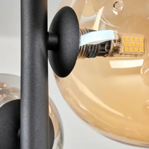 hofstein Plafonnier - Verre 10 cm, 12 cm, 15 cm Chehalis Ambre, Fumé, 8 lumières* Lampes Modernes