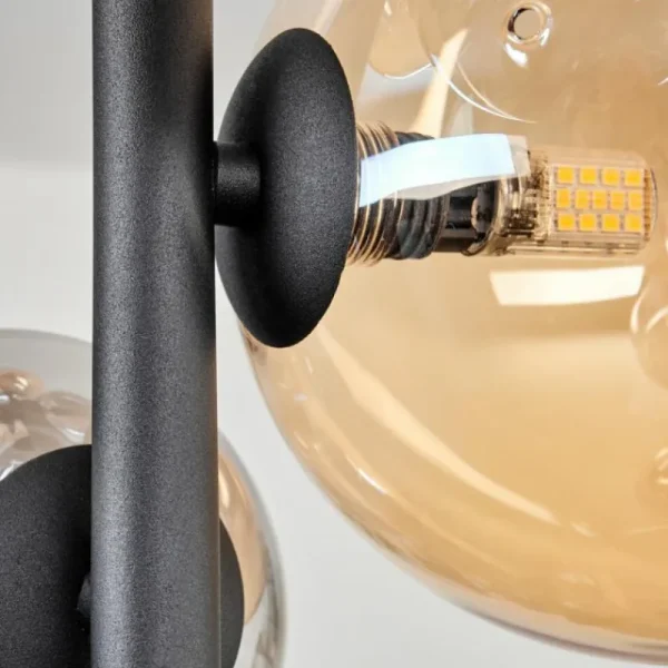 hofstein Plafonnier - Verre 10 cm, 12 cm, 15 cm Chehalis Ambre, Fumé, 8 lumières* Lampes Modernes