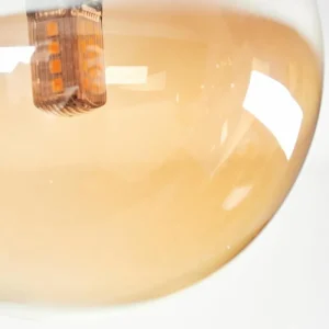 hofstein Plafonnier - Verre 10 cm, 12 cm, 15 cm Chehalis Ambre, 10 lumières* Lampes En Verre