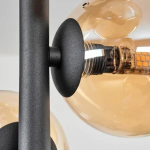 hofstein Plafonnier - Verre 10 cm, 12 cm, 15 cm Chehalis Ambre, Clair, 8 lumières* Lampes En Verre