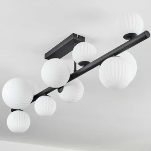 hofstein Plafonnier - Verre 10 cm, 12 cm, 15 cm Chehalis Blanc, 10 lumières* Lampes Modernes