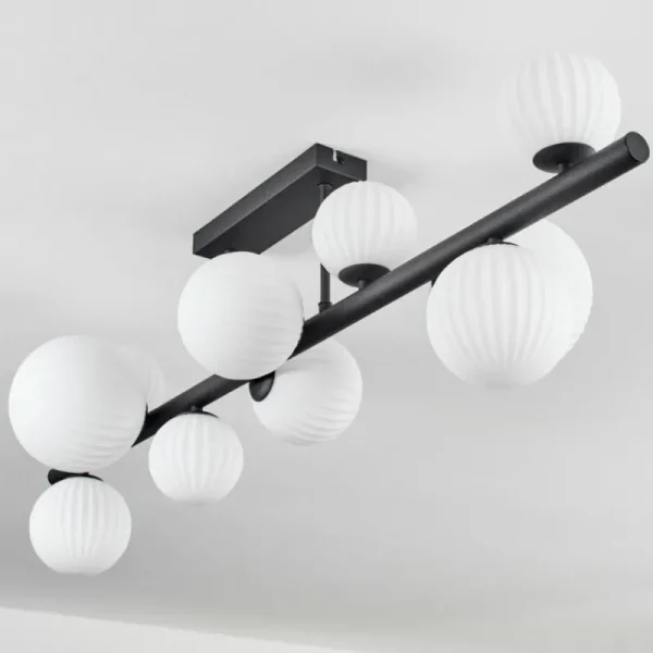 hofstein Plafonnier - Verre 10 cm, 12 cm, 15 cm Chehalis Blanc, 10 lumières* Lampes Modernes