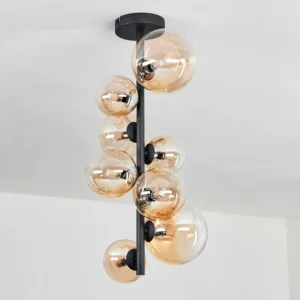 hofstein Plafonnier - Verre 10 cm, 12 cm, 15 cm Chehalis Ambre, Clair, 8 lumières* Lampes En Verre