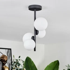 hofstein Plafonnier - Verre 10 cm, 12 cm Chehalis Blanc, 4 lumières* Lampes En Verre