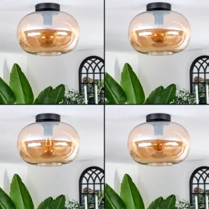 hofstein Plafonnier - Verre 30 cm Apedo Ambre, 1 lumière* Lampes En Verre