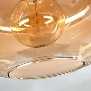 hofstein Plafonnier - Verre 30 cm Apedo Ambre, 1 lumière* Lampes En Verre