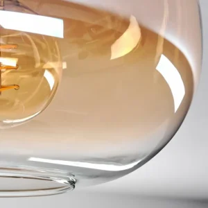 hofstein Plafonnier - Verre 30 cm Apedo Ambre, Clair, 1 lumière* Lampes En Verre