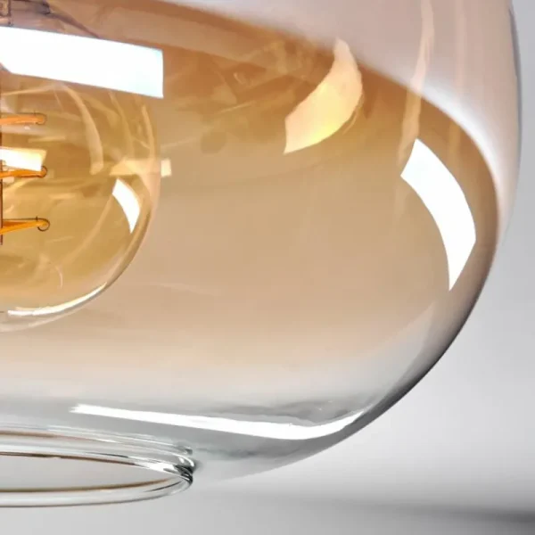 hofstein Plafonnier - Verre 30 cm Apedo Ambre, Clair, 1 lumière* Lampes En Verre