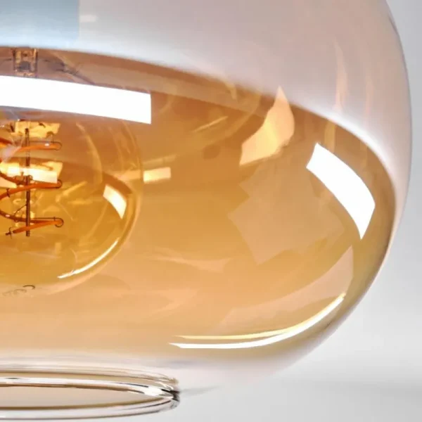 hofstein Plafonnier - Verre 30 cm Apedo Ambre, 1 lumière* Lampes En Verre