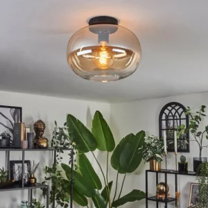 hofstein Plafonnier - Verre 30 cm Apedo Ambre, Clair, 1 lumière* Lampes En Verre
