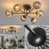 hofstein Plafonnier - Verre 10 cm Chehalis Fumé, 6 lumières* Lampes Modernes