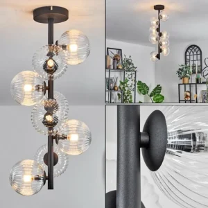 hofstein Plafonnier - Verre 12 cm Chehalis Clair, 8 lumières* Lampes Modernes