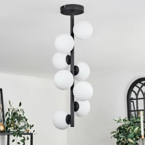 hofstein Plafonnier - Verre 10 cm Chehalis Blanc, 8 lumières* Lampes Modernes