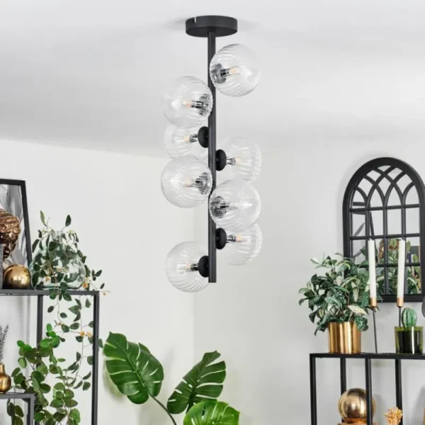 hofstein Plafonnier - Verre 12 cm Chehalis Clair, 8 lumières* Lampes Modernes