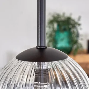 hofstein Plafonnier - Verre 12 cm Chehalis Écru, Noir, 5 lumières* Lampes Modernes