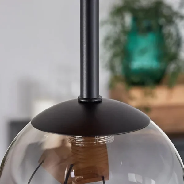 hofstein Plafonnier - Verre 10 cm Chehalis Écru, Noir, 5 lumières* Lampes Modernes