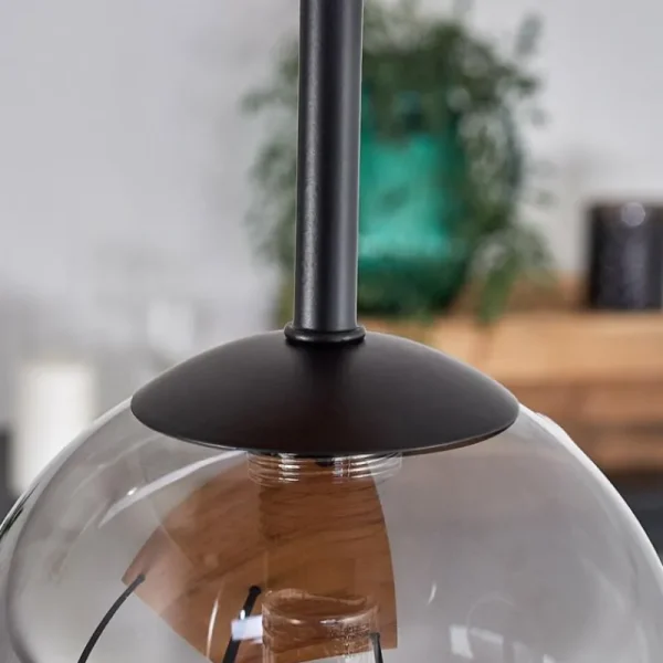 hofstein Plafonnier - Verre 12 cm Chehalis Écru, Noir, 5 lumières* Lampes Modernes