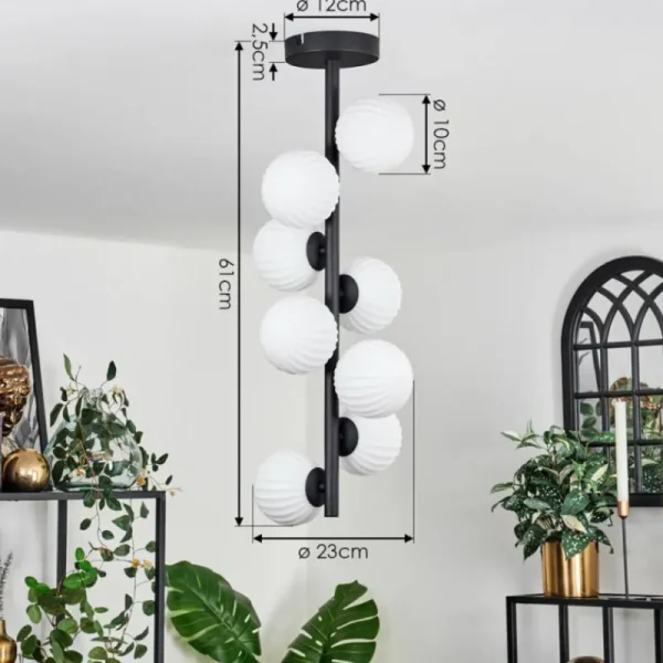 hofstein Plafonnier - Verre 10 cm Chehalis Blanc, 8 lumières* Lampes Modernes