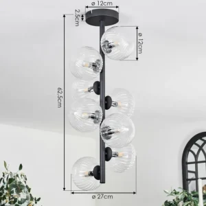 hofstein Plafonnier - Verre 12 cm Chehalis Clair, 8 lumières* Lampes Modernes