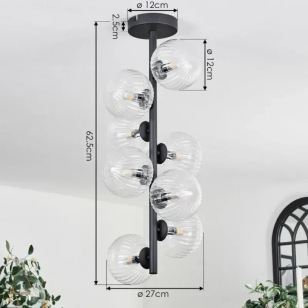 hofstein Plafonnier - Verre 12 cm Chehalis Clair, 8 lumières* Lampes Modernes