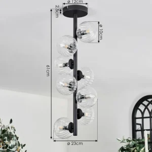 hofstein Plafonnier - Verre 10 cm Chehalis Clair, 8 lumières* Lampes Modernes