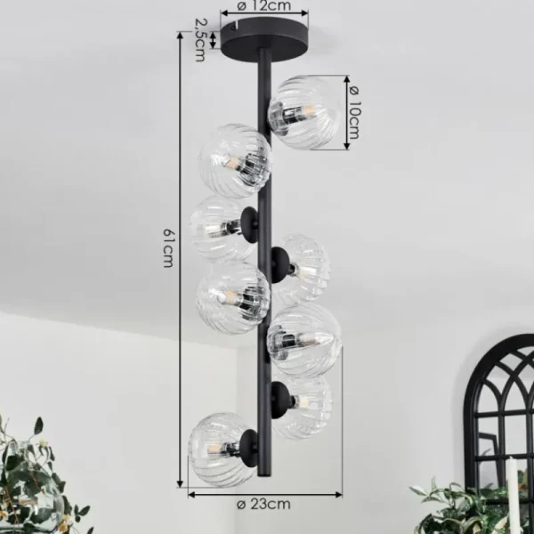 hofstein Plafonnier - Verre 10 cm Chehalis Clair, 8 lumières* Lampes Modernes