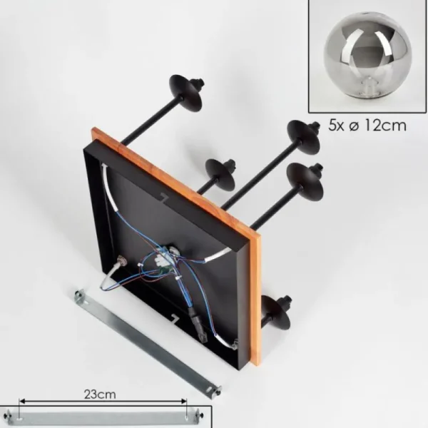 hofstein Plafonnier - Verre 12 cm Chehalis Écru, Noir, 5 lumières* Lampes Modernes