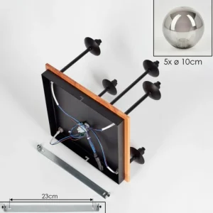 hofstein Plafonnier - Verre 10 cm Chehalis Écru, Noir, 5 lumières* Lampes Modernes